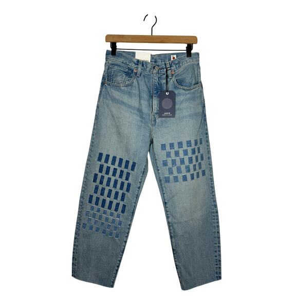 NEW Levi’s Barrel Ankle Jeans Size 25 Blue Denim Made in Japan Relaxed High Rise - Picture 2 of 11